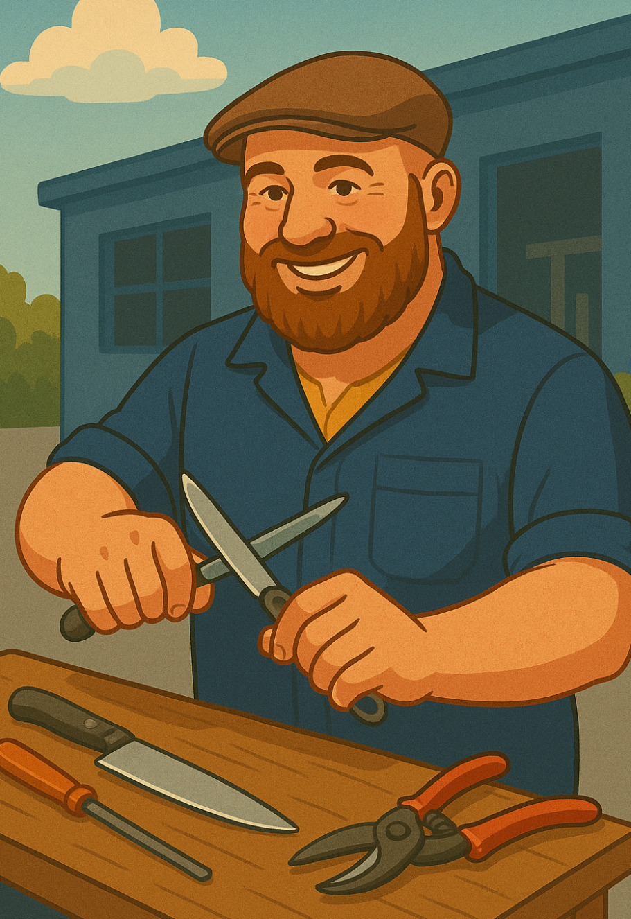 Affut'Utile, affûtage d'ustensiles, le service en plus de Vend'Ouest Motoculture à Landevieille Nous proposons un service d'affûtage d'ustensile, que vous pouvez déposer toute la semaine, effectué tous les mercredis par Christophe